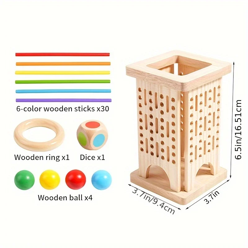 Wooden Stick Toys, Wooden Educational Toys, Interactive Board Games for Multiple Players, Parent- Games, Fostering Logical view 3