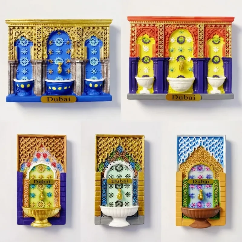 Pegatinas para refrigerador de Dubái, recuerdos de viaje de los Emiratos Árabes Unidos, Burj Al árabe, Burj Khalifa, torre, imanes para nevera, regalos