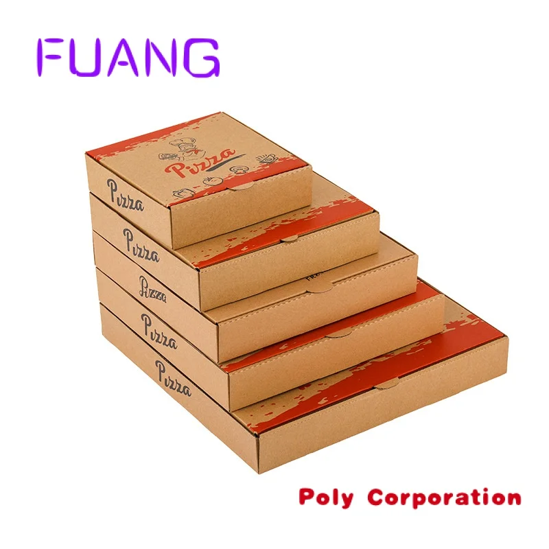 Custom  Wholesale Cheap Foldable Corrugated Kraft Paper Food Packing Custom Pizza Box