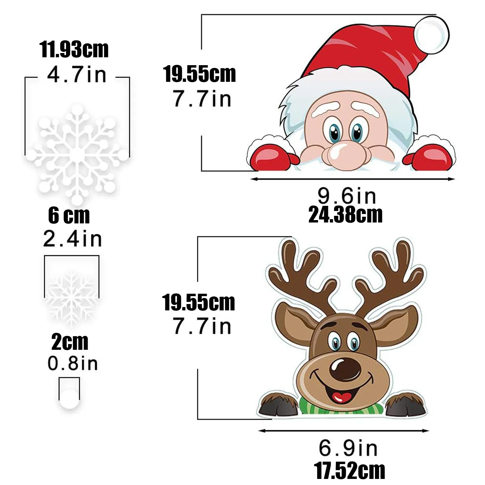 クリスマスウィンドウステッカー サンタクロース 雪の結晶 ガラスデカール デコレーション クリスマス雰囲気 フェスティバルデコレーション用品