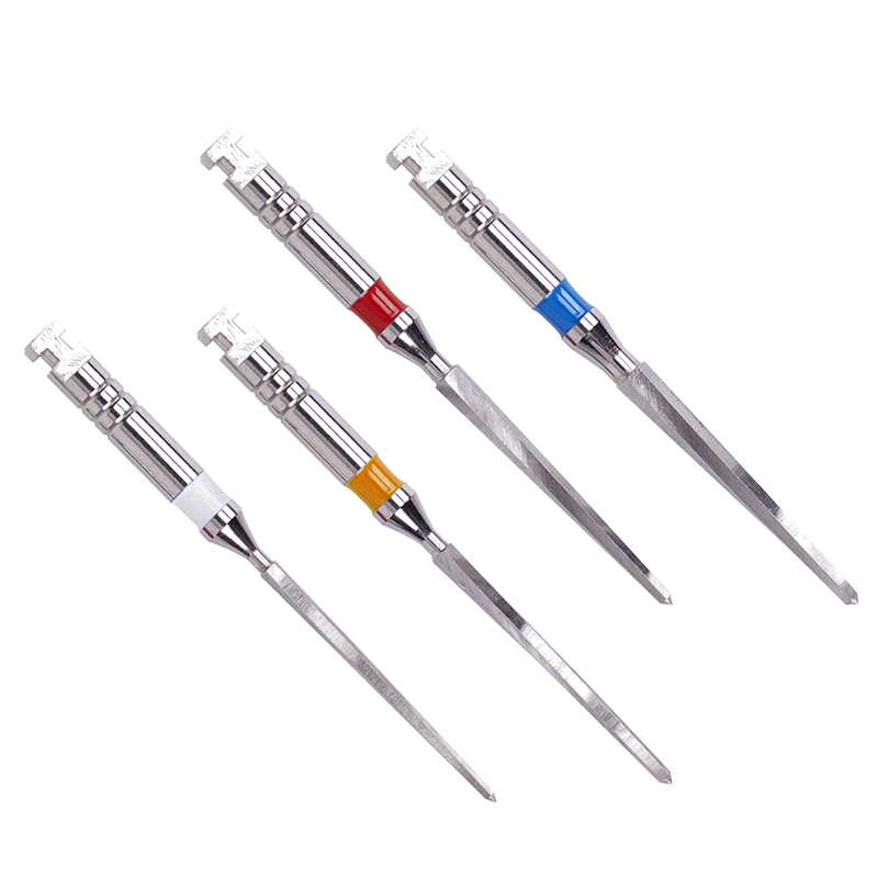4Pcs/Box Dental Instrument Metal Drills Reamers For Fiber Post Engine Multiple Tapers Root Canal Rotary Files Dentist Tool