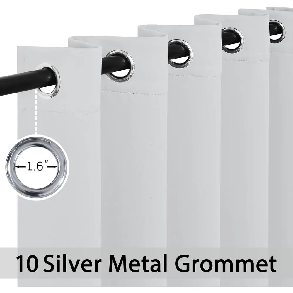 Tende oscuranti con isolamento termico, passacavo solido, 70 W x 84 L, bianco grigiastro, set da 2 pezzi per camere da letto/soggiorno