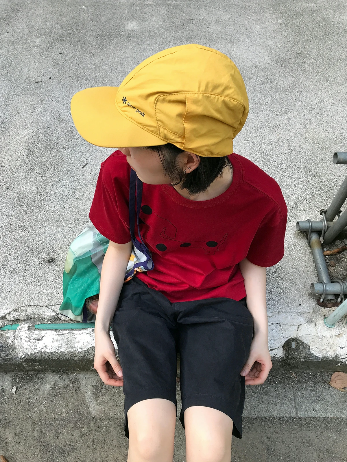 Sakura Checkered Dots Sausage Dog Dark Red Short Sleeve round Neck Loose Pure Cotton Casual Top Women Summer Tee Shirt
