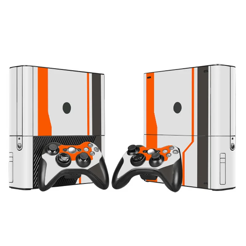 Caixa design elegante decalque de vinil adesivo de pele para xbox 360 e console de jogos + 2 controlador capa protetora