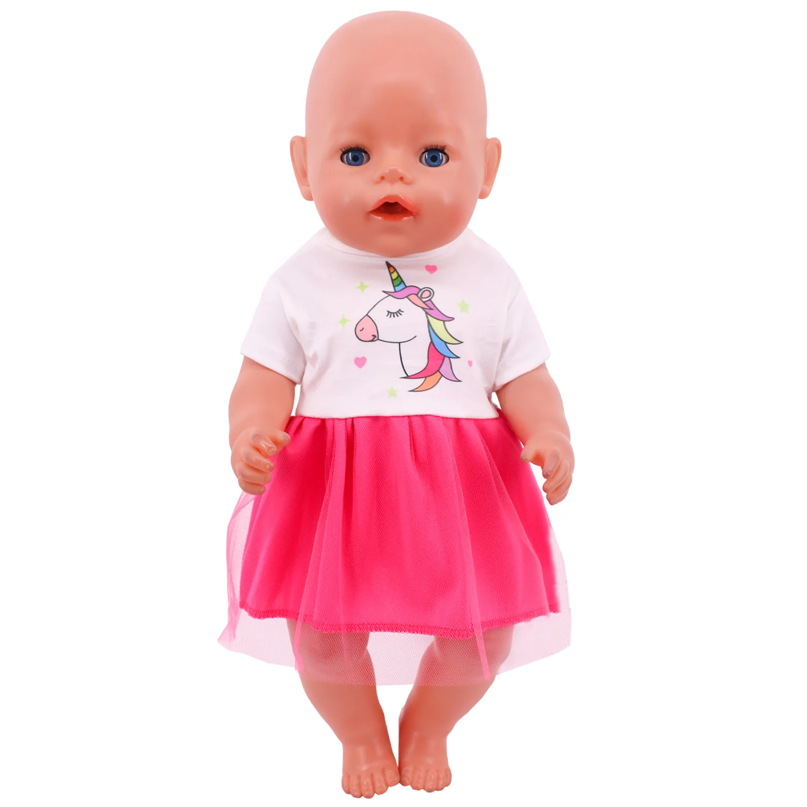 Doll Clothes Cat/Flamingo/Unicorn Printing For 18Inch American Doll&43Cm Reborn Baby Doll Accessories Our Generation Girl\'s Toys