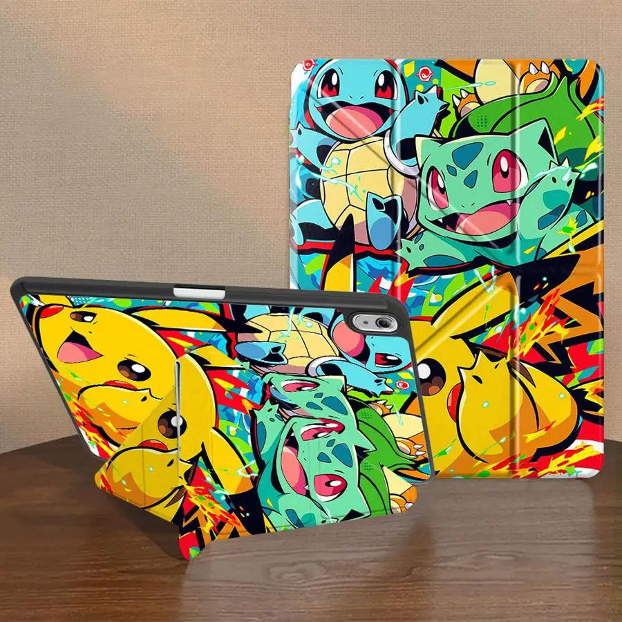 Pokemon Pikachu With Pen Slot Cover Tablet Case For Samsung For Galaxy Tab S7 FE S8 S6 Lite 10.4 inch S10 S10+ A11 Plus A8 2022