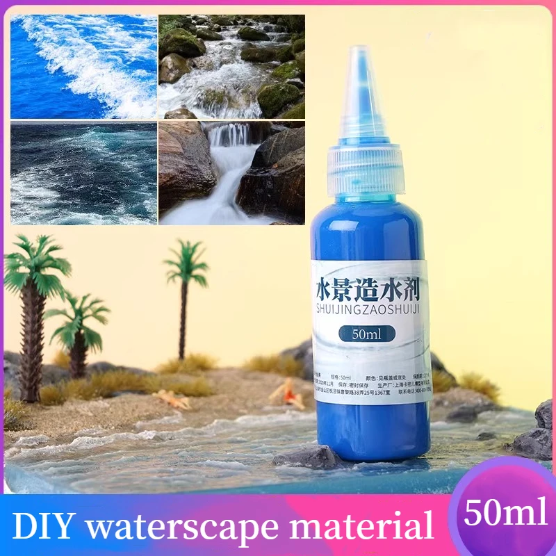 

50ml Diorama Water Effect Paste Flowing Water Static Water Waterfall Effect River Lake Pool Ocean Scenery Miniature Landscape