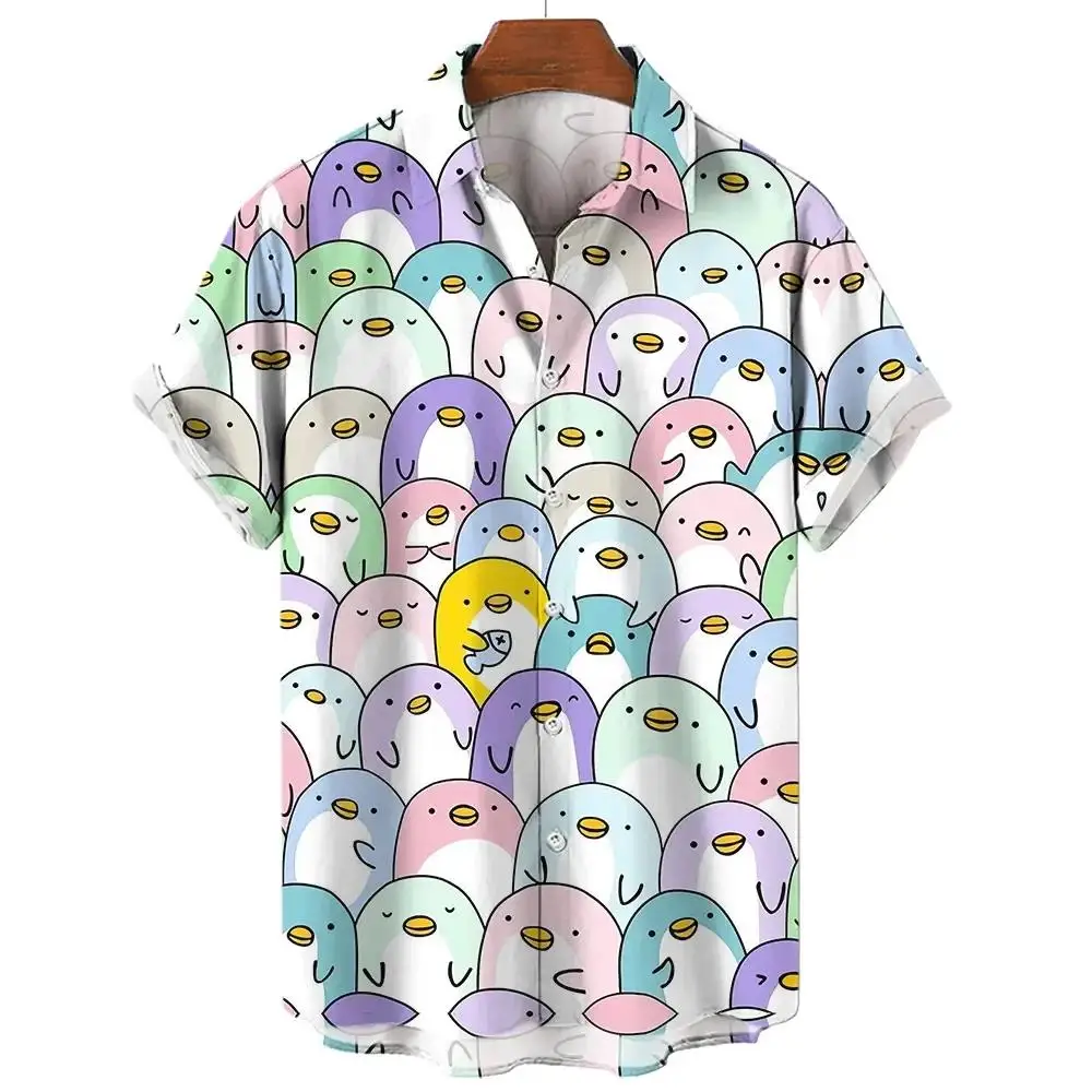 

Hawaiian Short Sleeve Shirts For Men 3d Print Summer Anime Style Graphic Print Cartoon Floral Oversized Harajuku Shirts Top