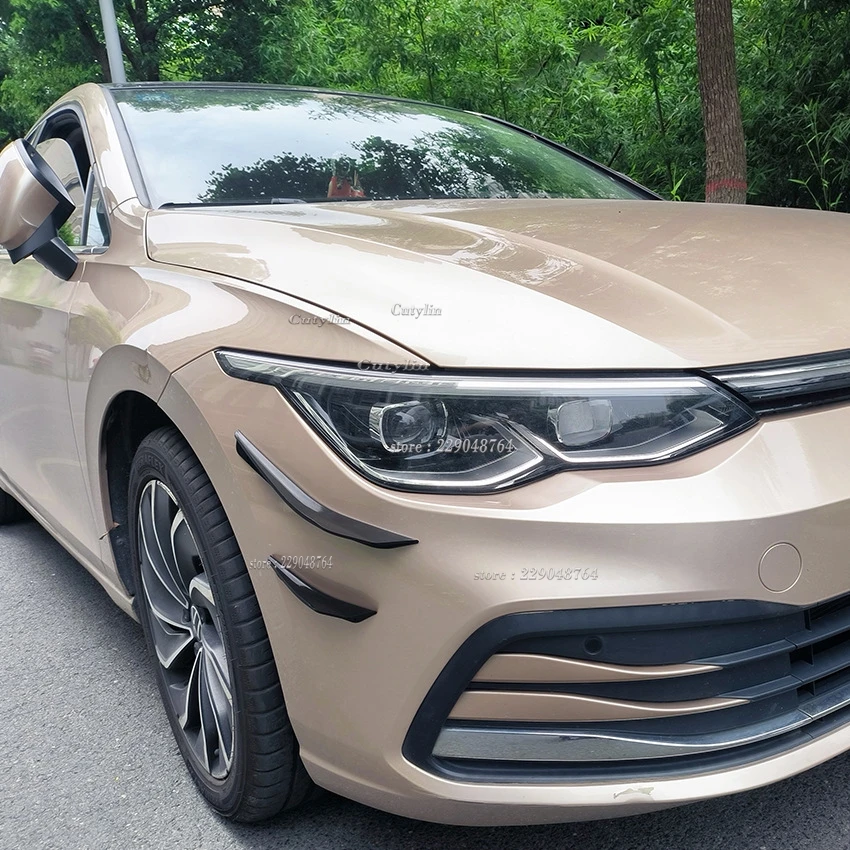 For VW Golf 8 MK8 GTI GTD GTE R-LINE 2020-2023 Front Bumper Lip Protector Corner Diffuser Splitter Fins Anti-Scratch Body Kit
