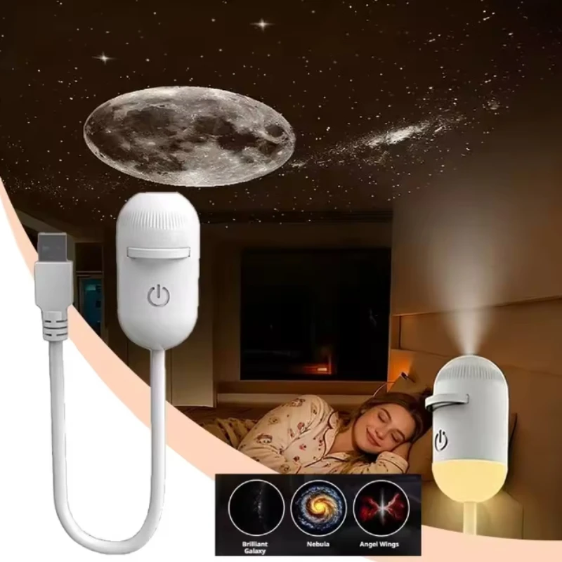 

Mini Galaxy Star Projector Two In One Night Light Home Background Atmosphere Light Bedroom Car Decoration Children's Gift 2026