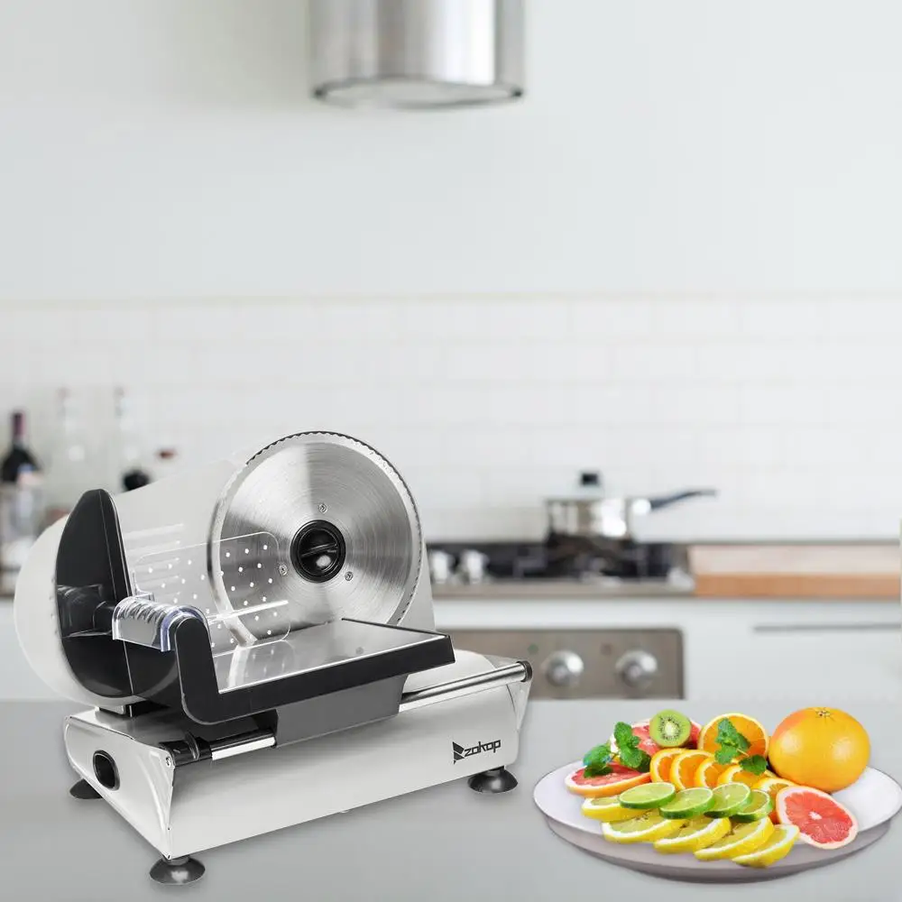 SL526 110V 150W 7.5” Semi-Automatic  Deli Slicer for Home Use - Food Cutter Machine