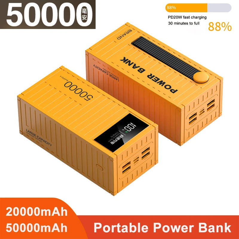 

50000 мАч Power Bank PD 20 Вт, портативная уличная электростанция с быстрой зарядкой, многофункциональное USB-зарядное устройство для кемпинга и дома