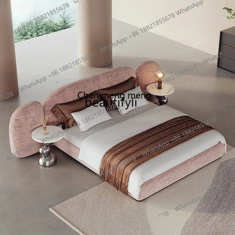 X Modern minimalist high-end atmosphere, minimalist fabric bed master bedroom soft bag double bed