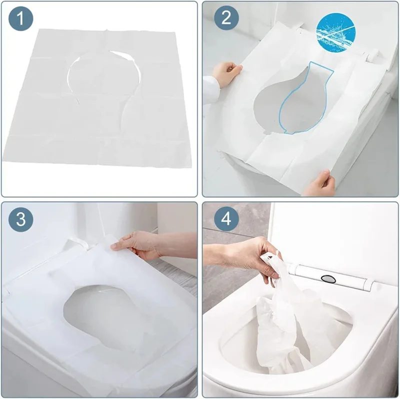 50pcs Disposable Toilet Seat Cover Non-woven Fabric Toilet Mat Seat Waterproof Soluble Water Todder Toilet Training Seat Covers