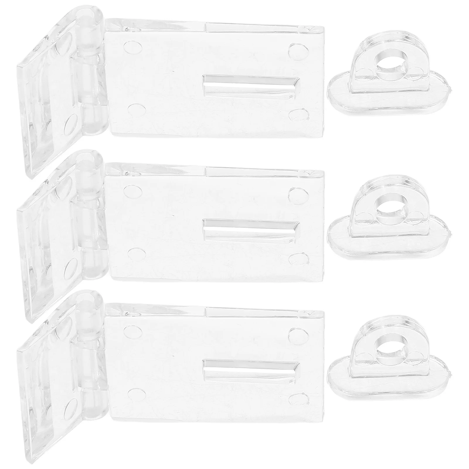

3Pcs Clear Acrylic Transparent Latch Buckle Hasp Lock for Doors Cabinets Jewelry Boxes Small Mini Hinge Security Closure