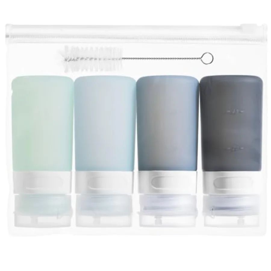Condiment Squeeze Bottles for Sauces, Mini Silicone Salad Dressing Container to Go with Reusable Sandwich Bag, Leakproof Ketchu