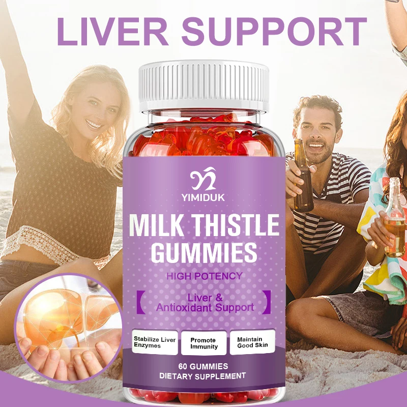 Milk Thistle Gummies for Liver Cleanse, Detox&Cell Repair, Milk Thistle Extract & Antioxidant Support, Replaces Pills & Capsules