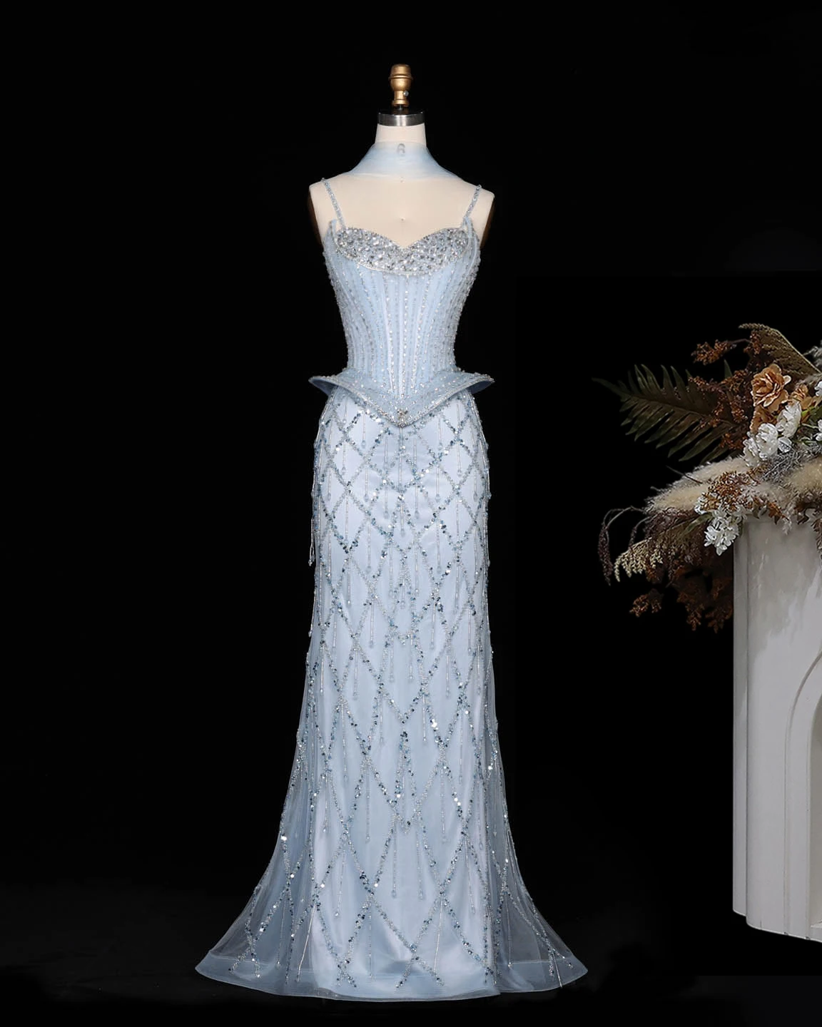Sharon Said Abendkleid Luxuriöses Meerjungfrauenkleid mit Herzausschnitt, Tüll, Kristallkorsett, Dubai, formelle Party, Hochzeitsgast, Kleider SS118, Maßanfertigung – Detail 5