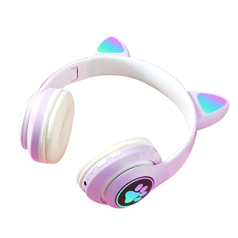 Cute Cat Ear Bluetooth Headphone Kid Girl Music Wireless Helmet TF Card Gaming Earphone With Mic Phone Headset