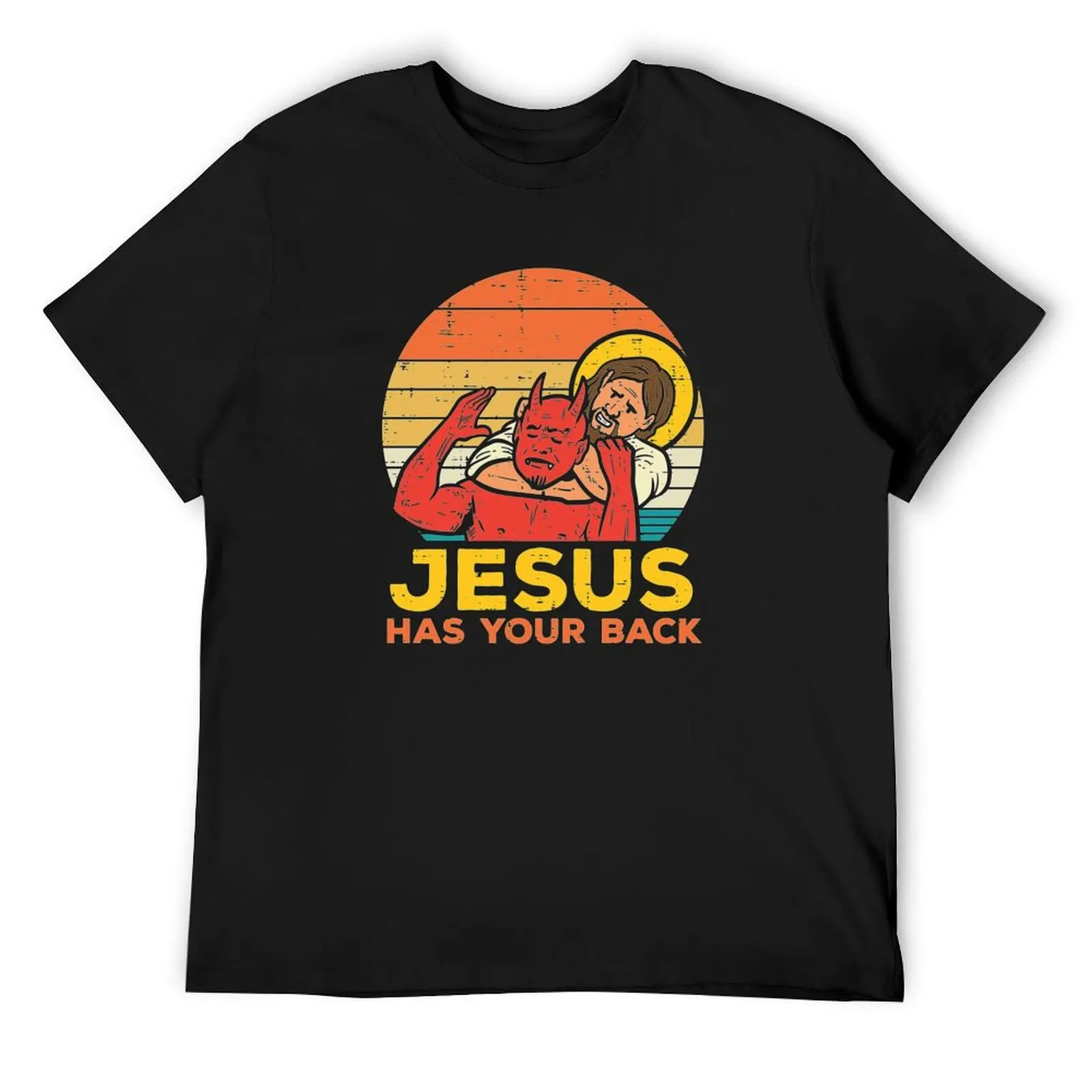 

Jesus Has Your Back Jiu Jitsu Retro Christian Men T-Shirt heavyweights Men's t-shirt