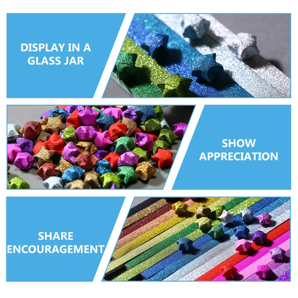 460 قطعة شرائط ورق على شكل نجمة قوس قزح ملونة قابلة للطي لتقوم بها بنفسك أوراق حرفية للملاحظات اليدوية هدايا ورق خماسي مزخرف