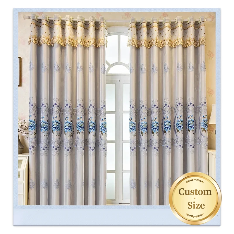 

Custom Size European High-end Double-layer Curtains for Living Room Bedroom Blackout Luxury Gauze Window Blackout Elegant Decor