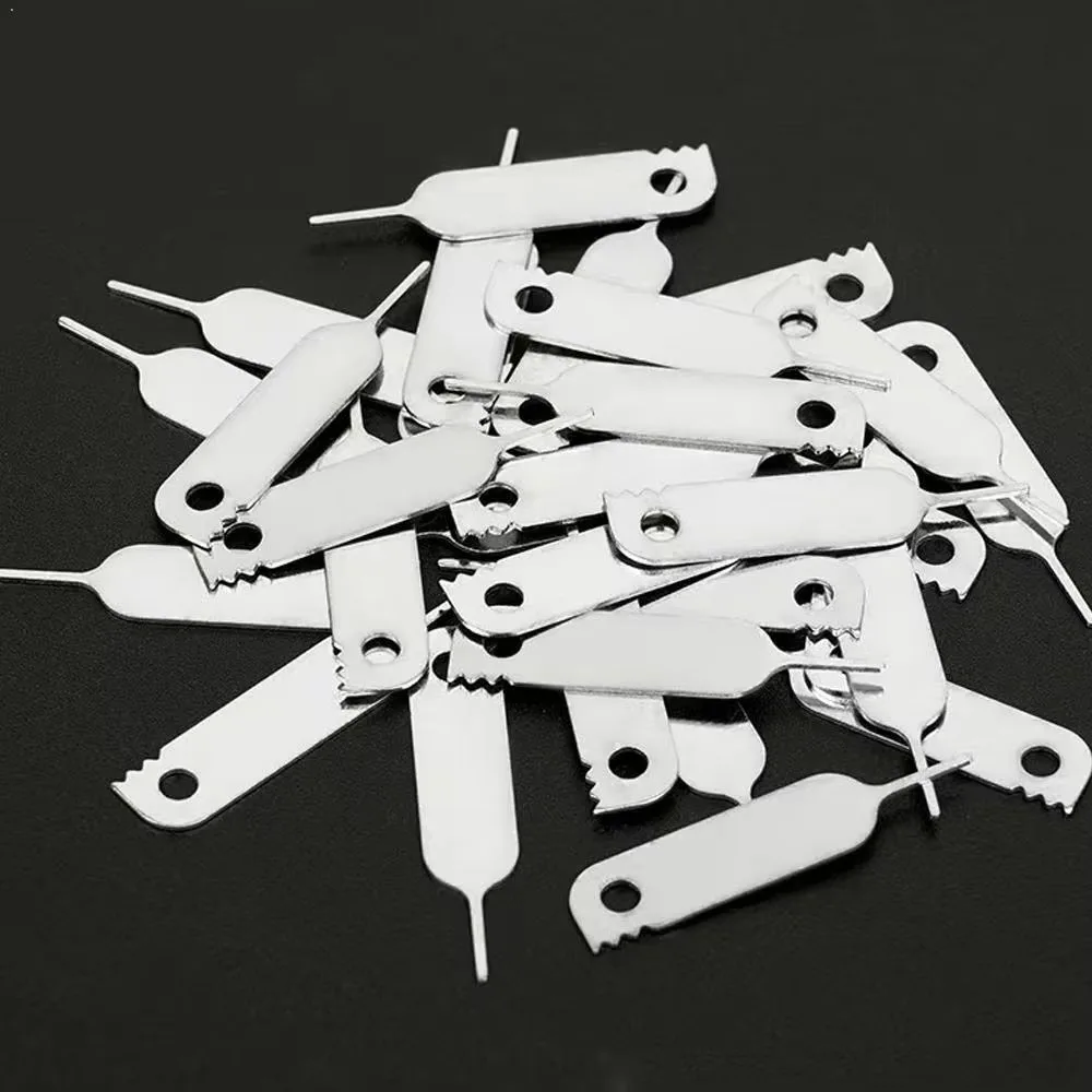 100Pcs Metal Eject Sim Card Tray Open Pin Needle Key Tools for Express Delivery Universal Phone for iPhone All Mobile Phone