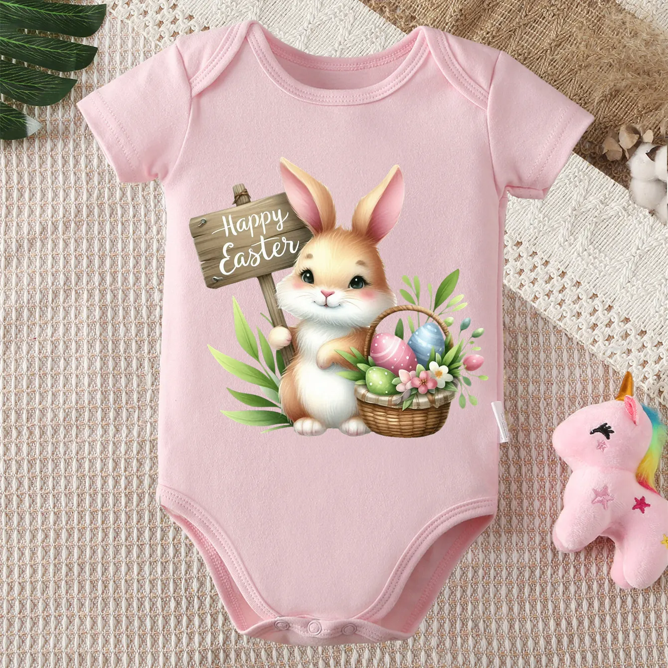 

Боди из чистого хлопка с принтом Clever Bunny/Baby 1st Easter, удобная одежда для малышей, комбинезон для новорожденных от 0 до 12 месяцев