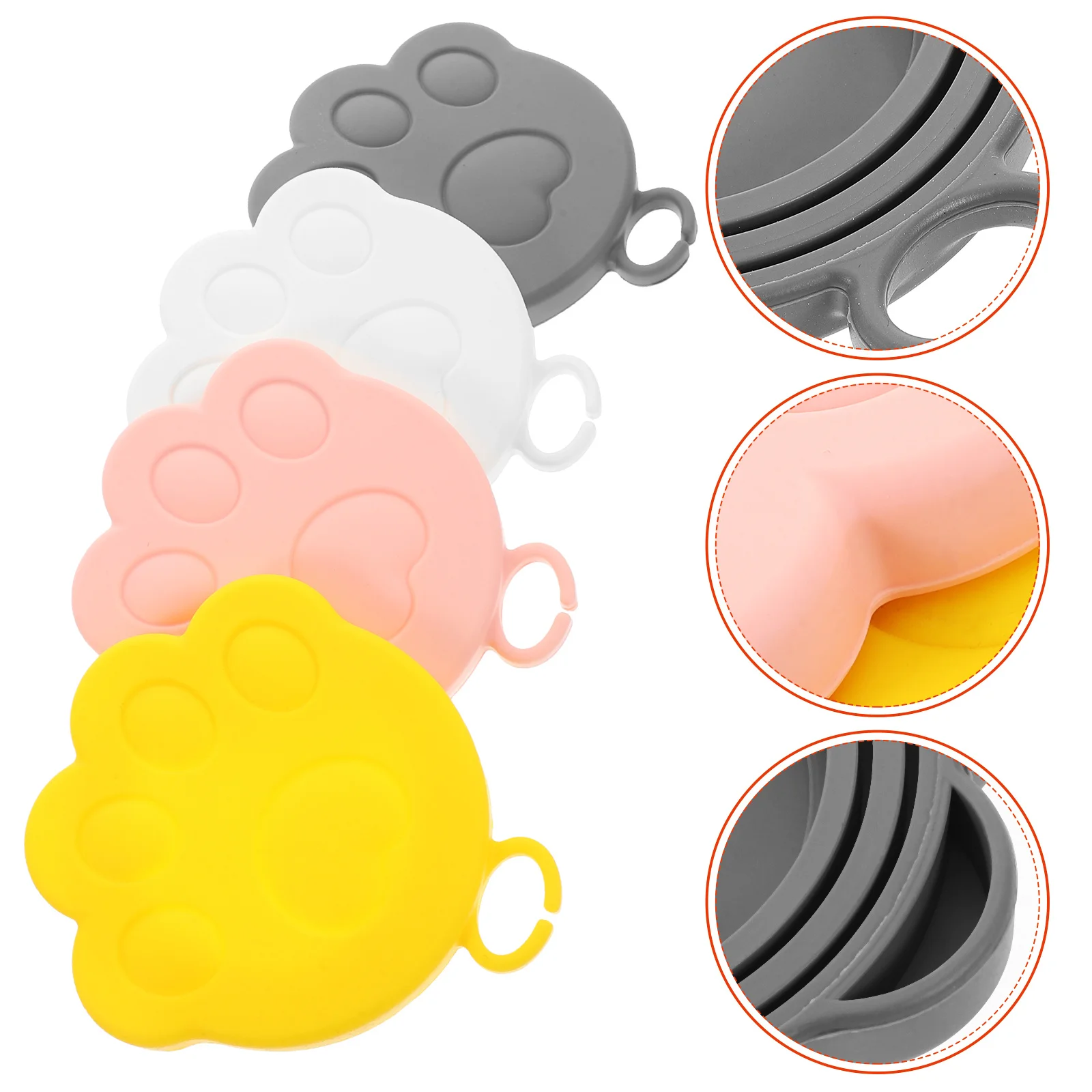 

4Pcs Universal Silicone Food Can Covers Pet Food Can Lids Reusable Airtight Seal Freshness Caps for Cat Dog Lid