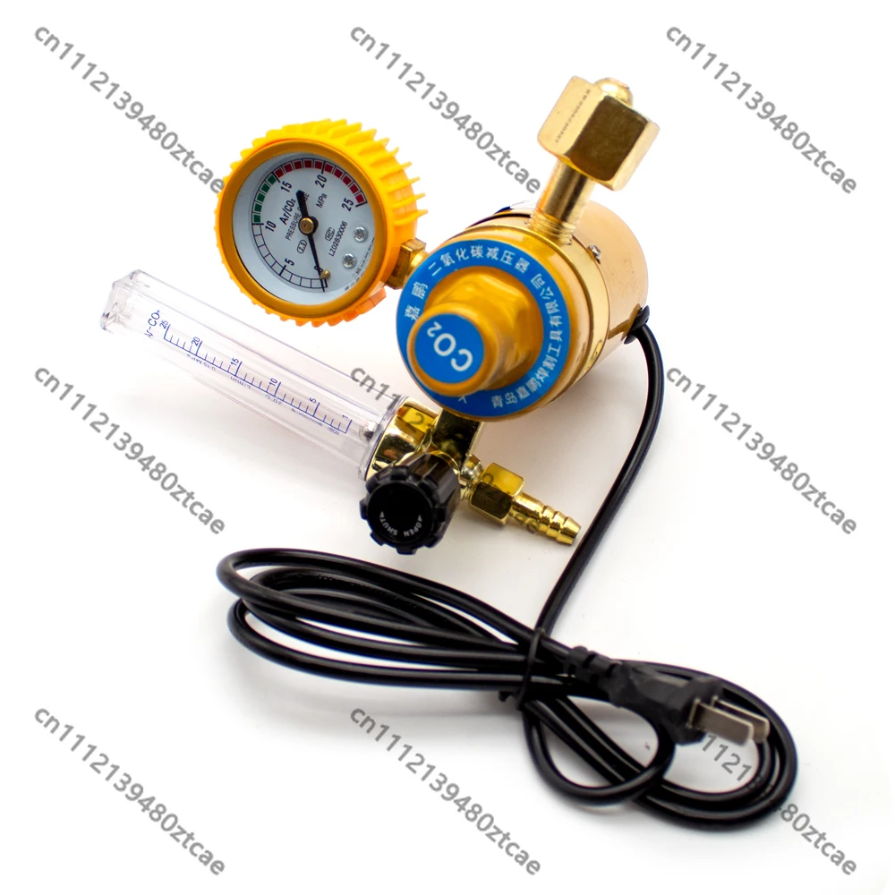 36/110/220V CO2 Pressure Regulator, Carbon Dioxide Heated Pressure Reducer, Pressure Gauge Flowmeter for MIG TIG Welding Machine