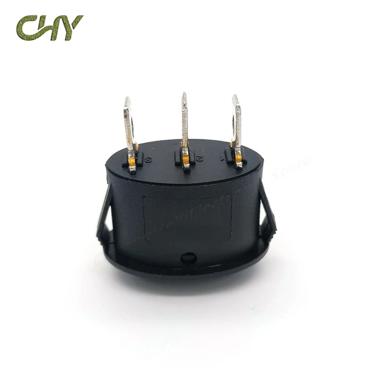 1-10Pcs/Lot Factory Direct Sales KCD1 Ship Type Switch Oval 3-Speed 3-pin Black 6A 250V 10A 125V Warping Switch