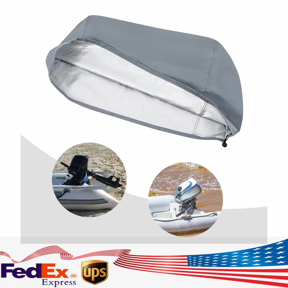 

Outboard Motor Cover 420D Heavy Duty Waterproof Boat Motor Cover Boat Engine Hood Covers Fit for Motor up to 6-15HP