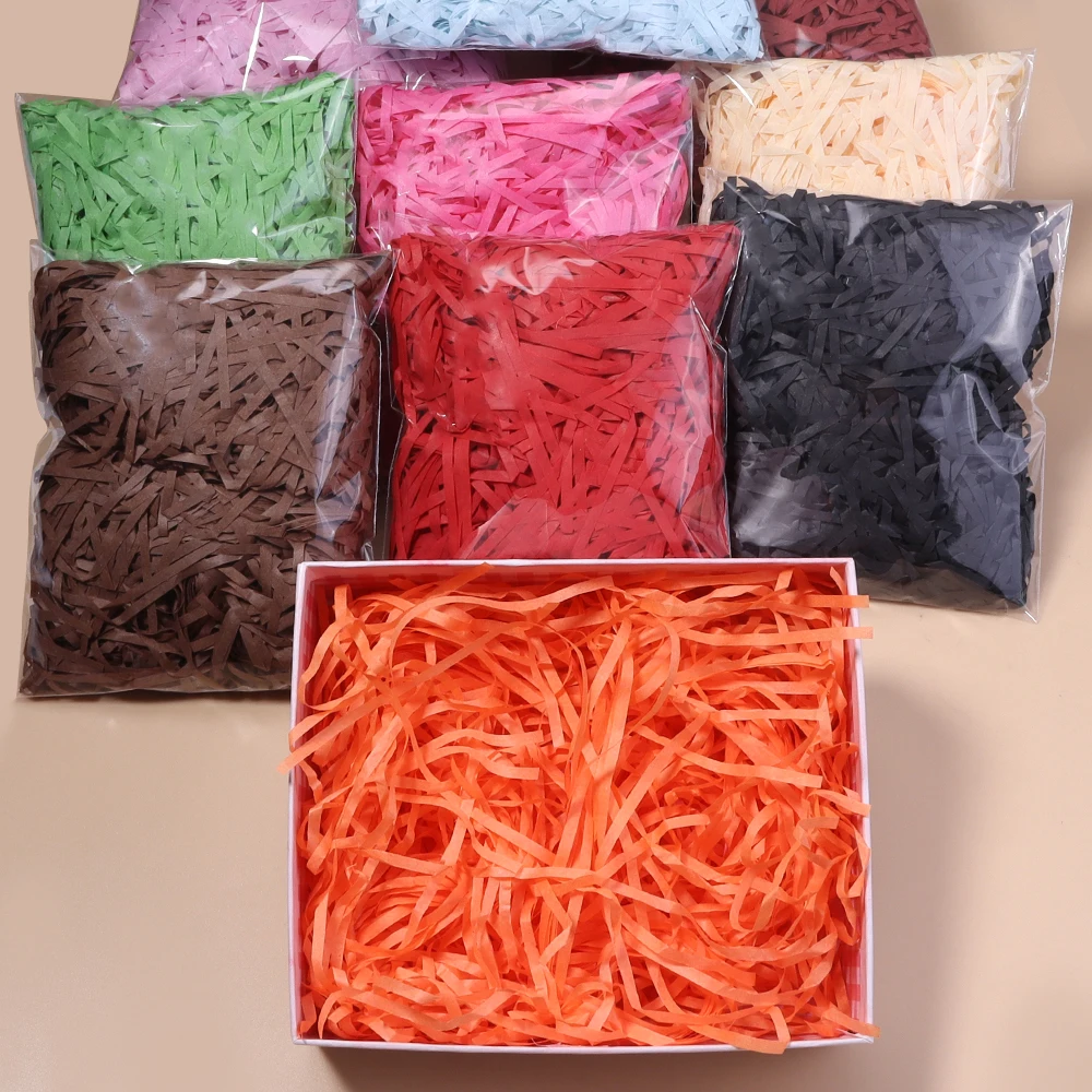 100g Colorful Shredded Raffia Paper For DIY Birthday Chrismas Party Gift Box Filling Material Present Packaging Decor Material