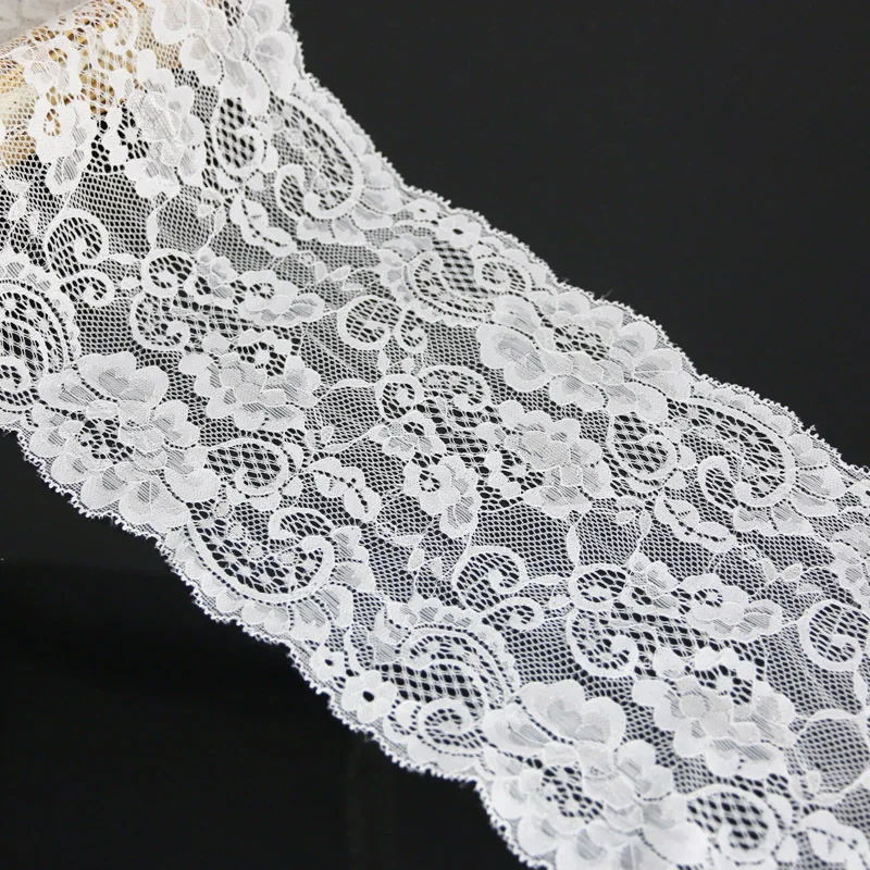 (3 meters/lot) 170ｍm White Elastic Lace Fabric French Hollow Underwear Stretch Lace Trim Manual DIY Wrapping Gifts Ribbon