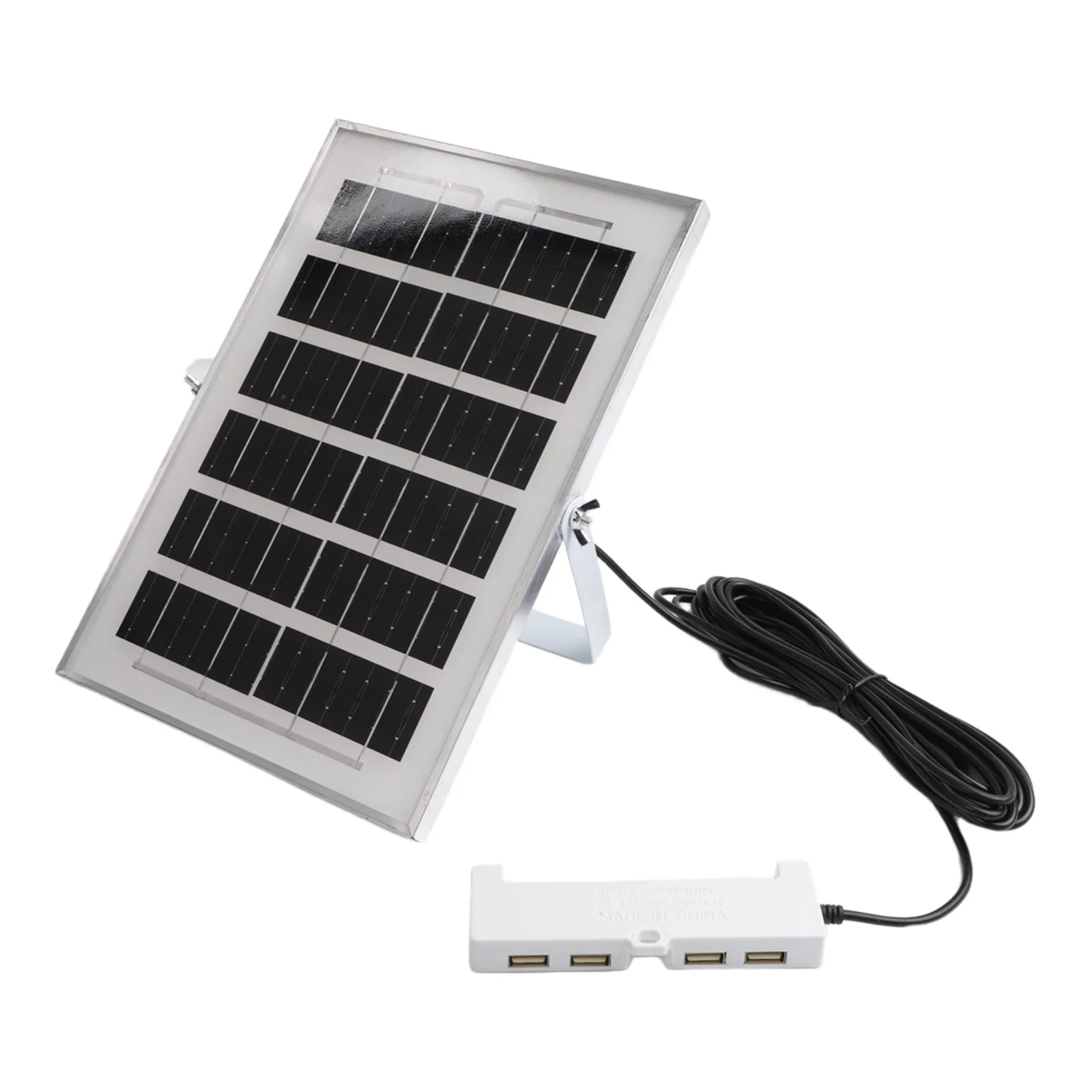 

4 USB Ports Charger 4 USB Ports Solar Battery Charger Sturdy Aluminum Frame Simultaneous Device Charging Lightweight Design