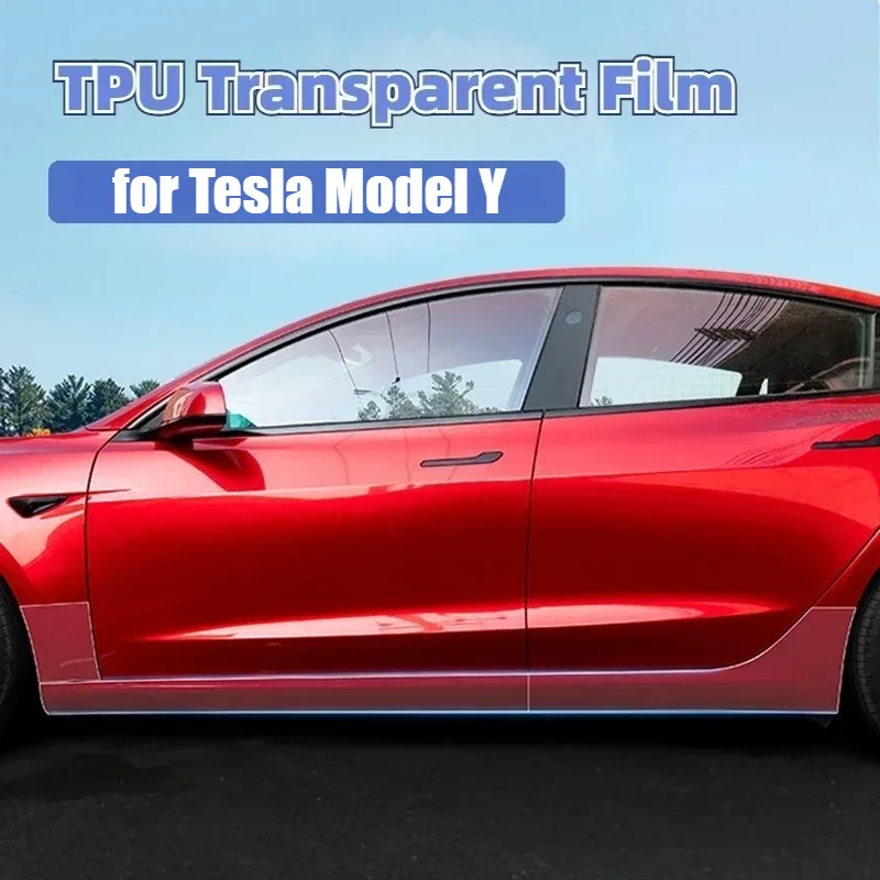 

Прозрачная пленка из ТПУ для Tesla Model Y, передняя и задняя дверь, расширенная защитная пленка для кузова автомобиля, невидимый комплект одежды для автомобиля 2024