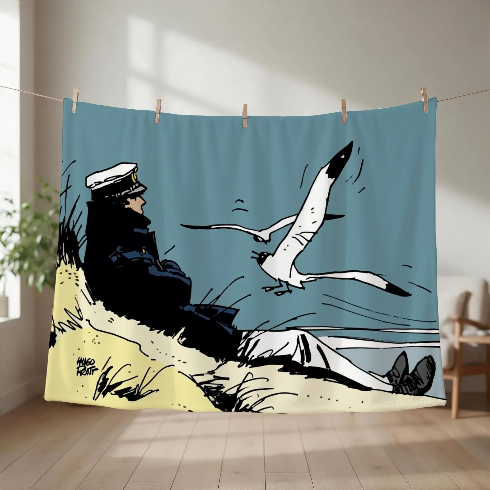 Corto Maltese on the shore Throw Blanket heavy to sleep Tourist Blankets Sofas Of Decoration Personalized Gift Blankets
