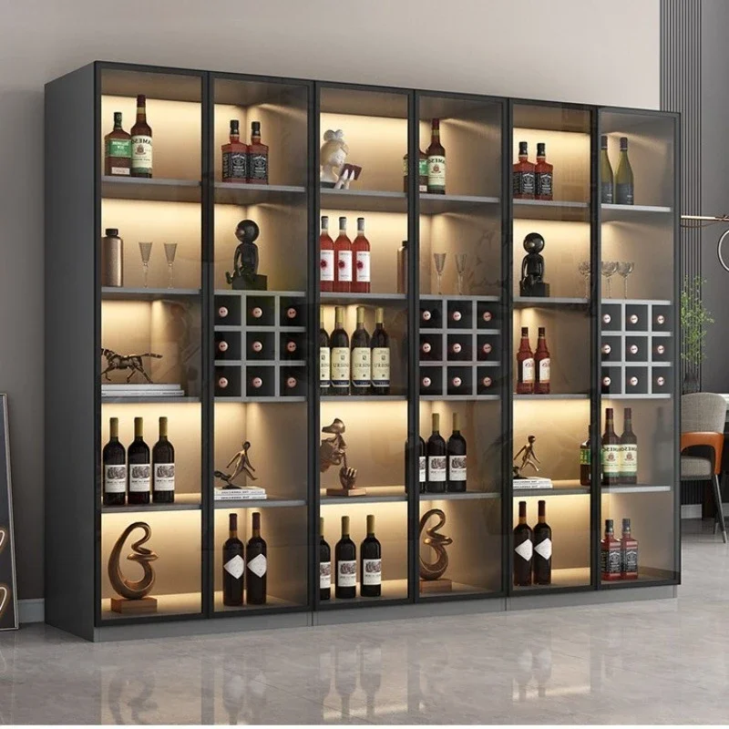 Gabinete de esquina de cristal blanco para cafetería, vitrina de Buffet con puerta de cristal, muebles para Bar de cóctel, tazas de licor, Cava de vino