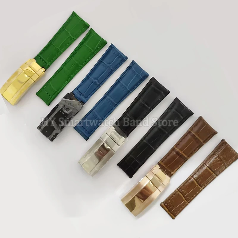 20mm Genuine Leather Strap for GMT for Submariner Series WristBand 9x16mm Replacement Bracelet Men Women Sport Watch Accessories