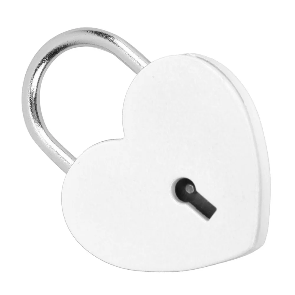 1pcs Decorative Zinc Alloy Material Heart Shaped Padlock With Keys 45x59mm Size Metal Padlock Mini Padlock For Cabinet Lockers