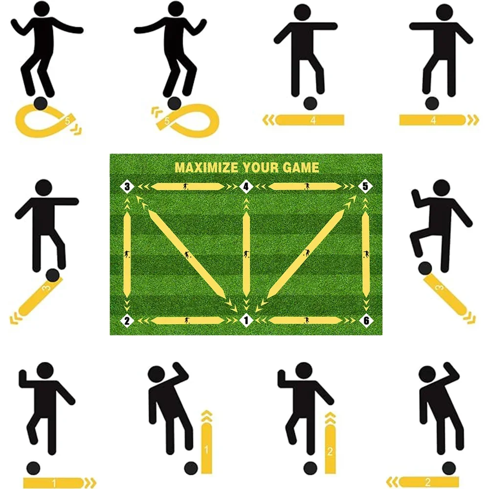 90cm Football Training Mat Soccer Training Equipment Non Slip Foldable Kids Adults Dribble Mat Training Indoor Ourdoor Equipment