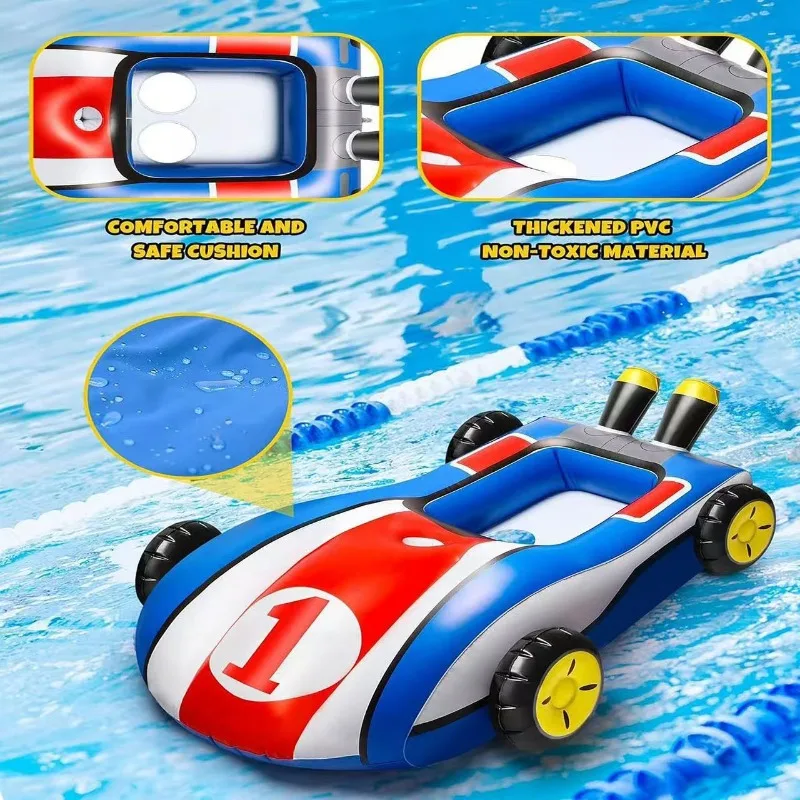 Inflatable water jet car floating row, swimming pool battle tank pirate ship