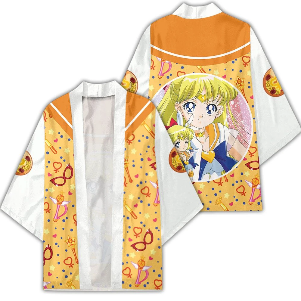 

Sailor Moon Kimono – Sailor Venus Kimono Custom Clothes Kimono Men's and Women's Cape Casual Cardigan Haori