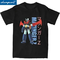 Camiseta divertida de Mazinger Z para hombre, de manga corta Camisa de algodón con cuello redondo, Robot OVNI, Anime