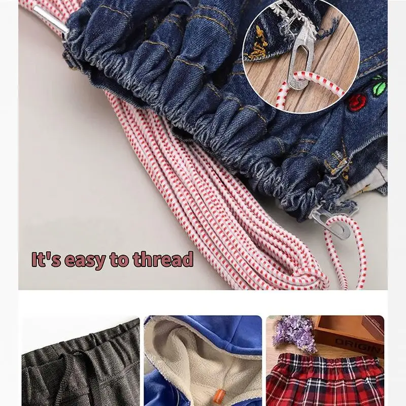 

4PCS Flexible Spring Drawstring Threader Set For Elastic Cords Laces On Pants Hoodies DIY Sewing Repair Tool Kit Accessories