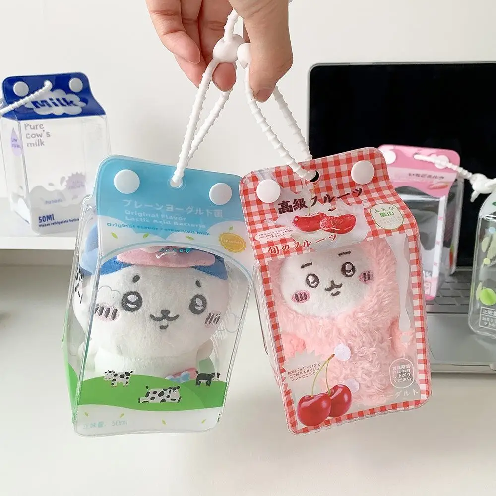 Clear Pvc 3d Milk Box Doll Bag Ins Cartoon Storage Case Portable Figure Display Organizer For Student Girls Toy Collectibles