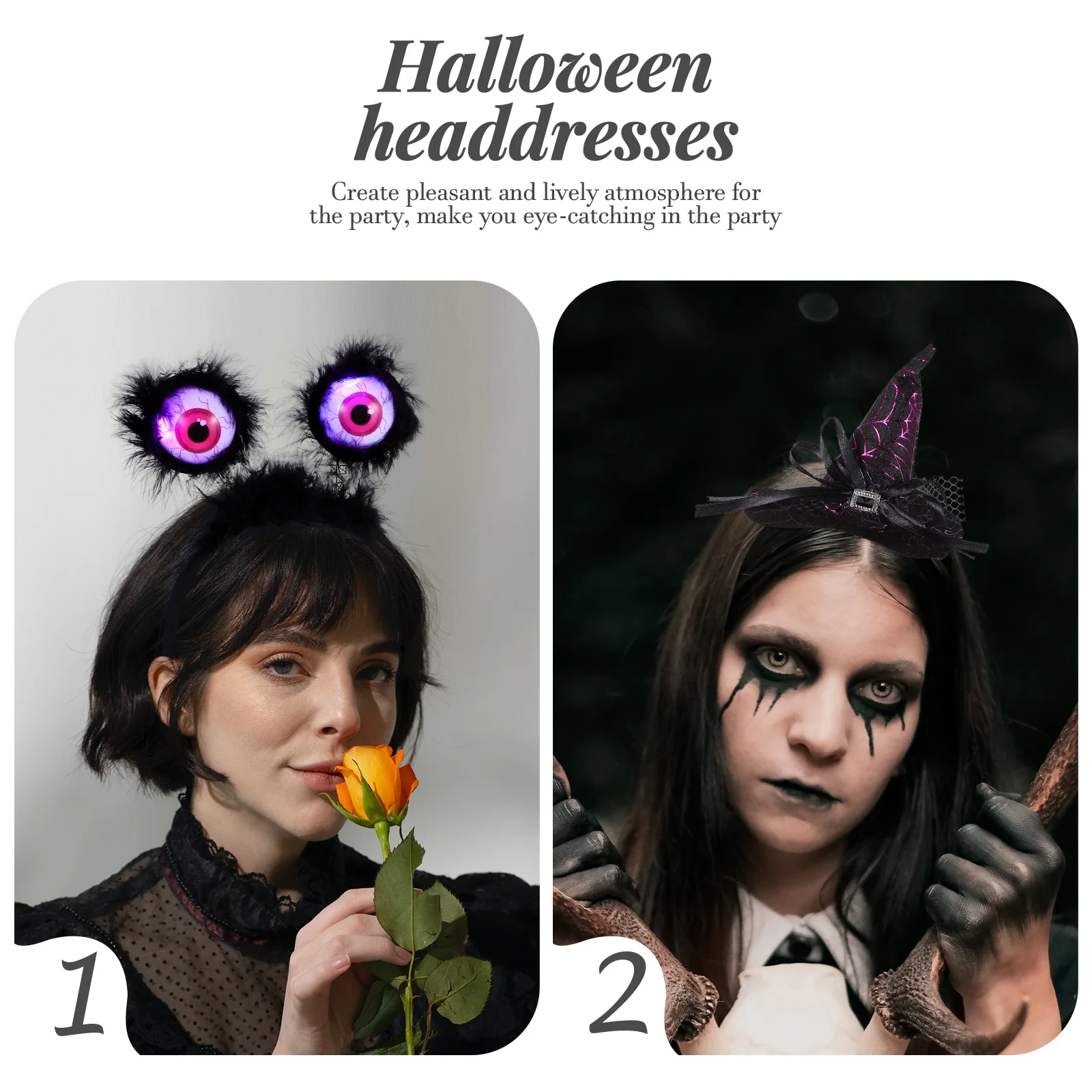 

3 Pcs Witch Hat Headband Halloween Headdresses Cosplay Hair Accessories Headbands Hoops Hairband Fabric Costume Hairbands