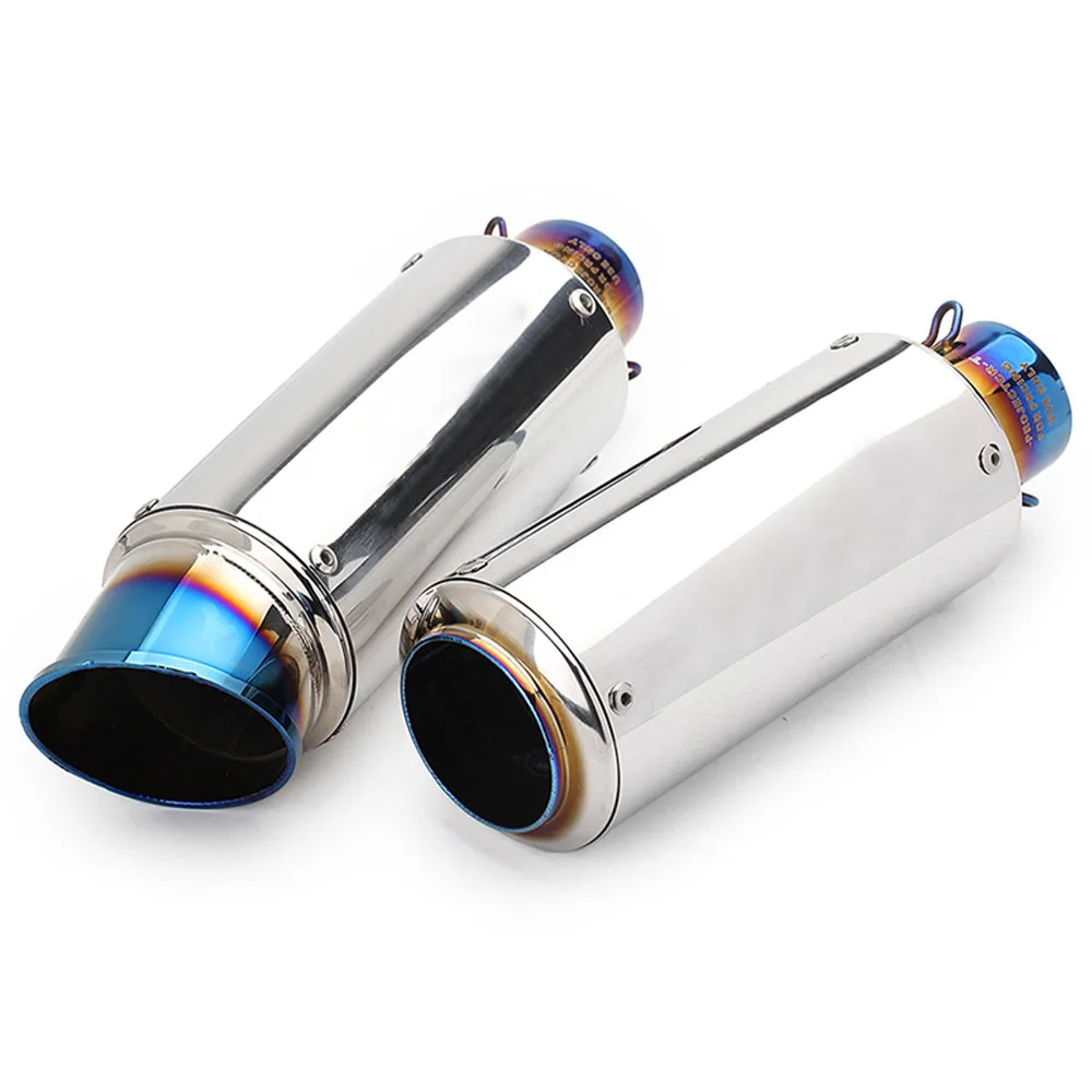 Motorcycle Universal 51mm 60mm glossy half blue muffler for 500 EXC-F FE 501 S CB750 Hornet F900R PCX125 NMAX 125 YZF-R3 RS 457