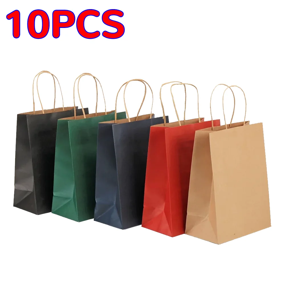 Bolsas de papel Kraft, etiquetas, bolsas de regalo navideñas, bolsas de embalaje de comida rápida para llevar, bolsas de envasado de té con leche y café