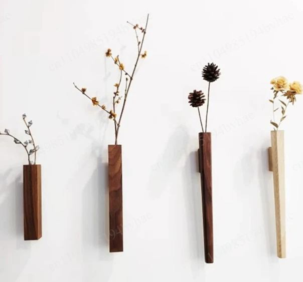 creative-wooden-flower-bottle-wall-mounted-wall-decoration-plant-hydroponic-flowerpot-flower-vase-without-punching-holes